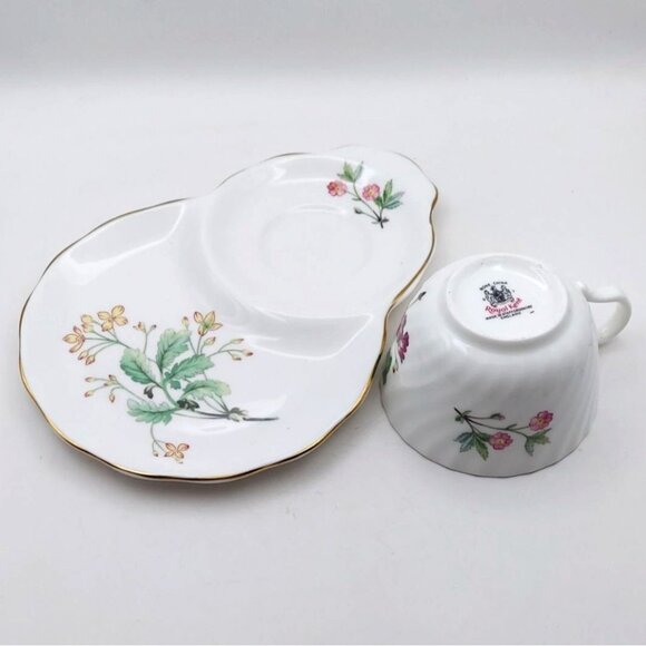 Vintage Royal Kent Staffordshire England Floral Porcelain Cup & Snack Tray Set - Picture 6 of 8